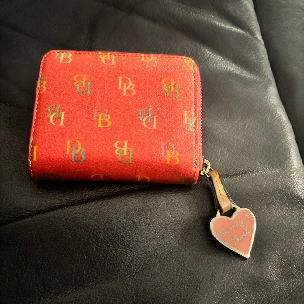 Dooney & Bourke Red Wallet with Heart Keychain